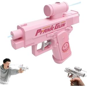 Prank Water Gun, Prank Squirt Gun, Compulsive Two-Way Water Guns, Reverse Water Gun Prank Shoots Back at User, Fun Office & School Pool Prank Summer Toy Gifts (Pink)
