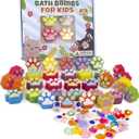 Bath Bombs for Kids with Surprise Inside, 32 Pack Paw Bath Bombs with Toy, Ocean Animals and Space Planet Toys SPA Fizzy Handmade Natural Bath Bomb Gift Set at Christmas, Birthday