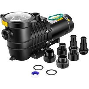 VIVOHOME 2.0HP 6800GPH Dual Voltage Pool Pump, Self-Priming Energy Saving, 1.5" & 2" & 1.25"-1.5" Connectors w/Strainer Basket for In/Above Ground Pools