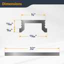 POWERTEC 32-Inch Aluminum Miter T-Bar, 1 PK, For Benchtop Table Saws, Router Tables, Band Saws (72346)