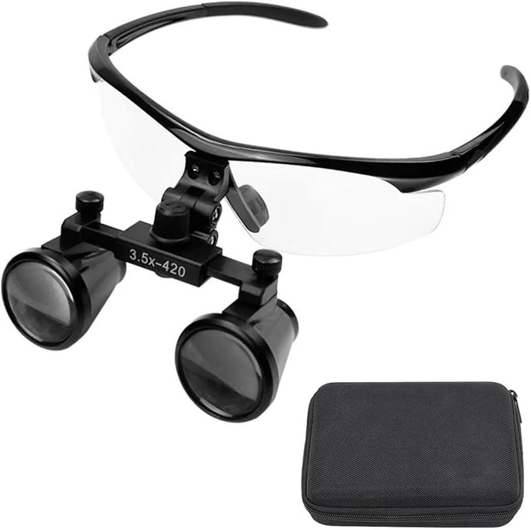 Dental Surgical Loupe Binocular Magnifier Magnification 3.5 X Working Distance 280-380mm Burgundy Sport FramePure Black Version