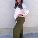 CHICASIMR Wide Leg Womens Pants High Waist Loose Flowy Comfy Lounge Stretch Soft Women Pants Casual Pants Size S