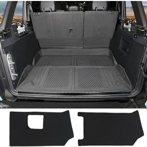 Mabett Cargo Sidewall Protector Compatible with Ford Bronco 2025 2024 2023 2022 2021, Trunk Protector Mats fit Bronco Accessories 4-Door, Black Cover Set PU Leather(Not fit Slide-Out Tailgate)
