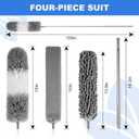 Dusters for Cleaning,Microfiber Duster Feather Duster with Extension Pole,4PCS Ceiling Fan Cleaner Duster,Long Duster Extended Handle,Blind Cleaner Dusting