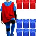 ATHLOVA Kids Scrimmage Vests - Lightweight, Breathable, Quick Dry, 6 Red + 6 Blue