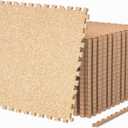 AIRHOP 0.79in Thick 48 Sq Ft Exercise Equipment Mats, 12 Tiles Upgraded Rubber Top with High Density EVA Foam, Large Interlocking Puzzle Gym Flooring for Home Gym, Heavy Weight Workout,Wood