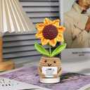 Gossby Positive Sunflower Doll Crochet with Card - Dad Thank You for Being My Rock - Gift for Dad from Daughter, Son, Kid - Fathers Day, Christmas, Birthday Gift - Sentimental Present Idea for Father