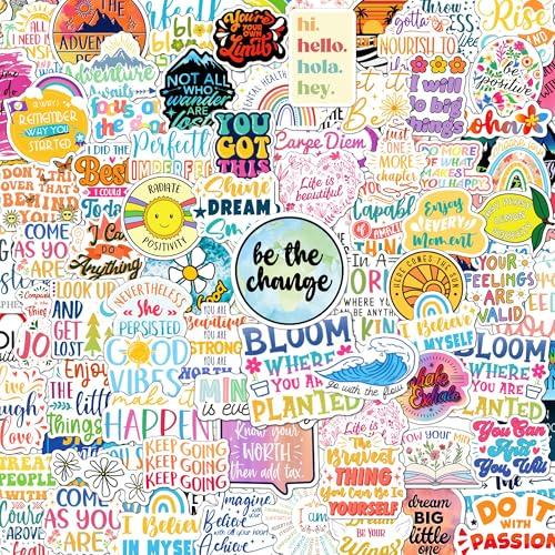 300PCS Affirmation Stickers, Holographic Motivational Sticker Pack, Positive Journal Encouraging Shiny Quotes for Kids, Teachers, Classroom, Waterproof Scrapbook Supplies