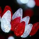 C7 LED Christmas String Lights, 25.16FT 50 LED Connectable Outdoor Indoor Decorative Light Strand, Red & White Xmas Holiday Lights for House, Christmas Tree, Patio, Party Decoration, UL Listed