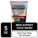 L'Oreal Men Expert Hydra Energetic Facial Cleanser with Charcoal for Daily Face Washing, Mens Face Wash, Beard and Skincare for Men, 5 fl. Oz