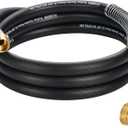 5/8 IN. 10FT. Heavy Duty Rubber Garden Hose, High Flow 5/8" I.D. Brass Fitting No Memory Durable Heavy Duty Water Hose Leader Hose for Watering, Irrigation, Water Transfer Pump