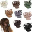 1.6" Matte Small Double Row Teeth Hair Clips for Women - Strong Hold Jaw Clamps for Thin, Fine & Thick Hair (Neutral Color)