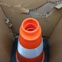 RoadHero 4 Pack Traffic Safety Cones 18 Inch with Black Weighted Base, Plastic PVC Cone, Orange Cones with Reflective Collar, Cones for Parking Lot, Construction Events, Road Safety