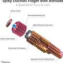 Little Ouchies 5-in-1 Pain Fidget for Adults, Spiky Sensory Tool with Smooth Spinner, Reinforced Slider & Clicker | Focus Support Pocket Fidget for Work, Study & Long Drives(Rose Red Gold)