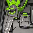 6inch Mini Chainsaw, Chainsaw Cordless w Automatic Oiler, Handheld Electric Power Chain Saw w Security Lock, Brushless Motor,Chainsaws for Wood/Trees Trimming (Green - 2 batteries, 6 INCH)