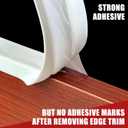 Cabinet Door Edge Protectors, 3/4" Self Adhesive Rubber Edge Guard, Protect Kitchen & Drawer Fronts, Edge Protectors for Drawers, Cabinets, Counter Tops, Desks and Shelves, White, 10Ft