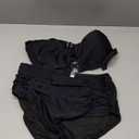 Daci Women Plus Size Two Piece Bikini Swimsuit High Waisted Tummy Control Bottom Bandeau Lace Up Bathing Suit XL