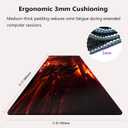 knseva. Large Gaming Mouse Pad with Stitched Edges, Dragon's Lair The Crimson Inferno, Anti-Slip Rubber Base & Smooth Fabric Surface XXL Extended Desk Mat