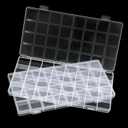 GREENTIME 2 Pack 32 Grids Clear Plastic Storage Organizer Boxes, Diamond Painting Containers, Bead Storage Containers for Small Hardware Small Parts Crafts Jewelry