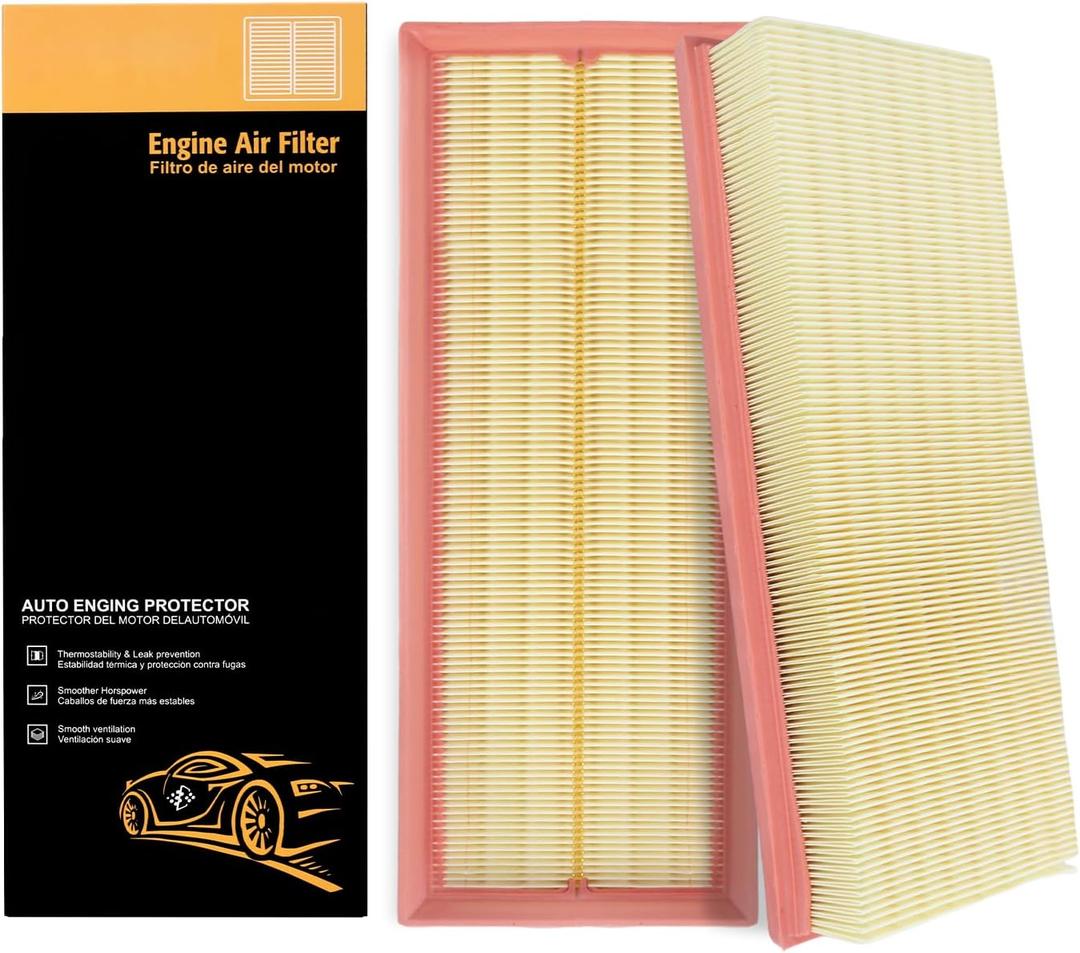 SUPLABEL Engine Air Filter Replacement A2730940204 Compatible with Mercedes-Benz E350/ C300/ ML350/ C240/ GLK350/ GL450/ S550/ E320/ S430/ C230 Select Models and More, Engine Air Filter for Car(2 PACK)