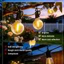 Brightown 58FT Solar String Lights Outdoor with Remote Cable Ties Hooks, 26 LED Shatterproof Bulbs, 3 Light Modes, Dimmer & Timer, Commercial Grade Patio Lights for Yard Balcony Pergola Party Decor