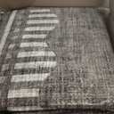 Garvee Living Room Washable Area Rugs 9x12 Brown Neutral Scalloped Carpet