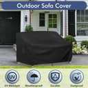 Richwon Patio Loveseat Cover Waterproof, 2-Seater Outdoor loveseat Cover, Patio Furniture Covers with Air Vent and Handles, 60W x 34D x 30H Inches, Black