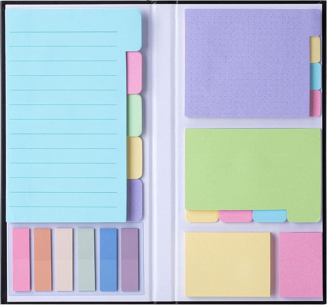 Mr. Pen- Sticky Notes Set, 410 Pack, Ruled, Dotted & Blank Notes with 150 Index Tabs, Divider Sticky Pads for Bible Study, Office, School, Planning, Journaling & Organization (Pastel)