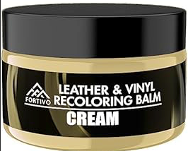 FORTIVO Leather Recoloring Balm, Color Restorer, Scratch Remover, Couch Paint and Repair, Leather Balm for Couches (Cream)