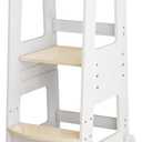 TaoHFE Toddler Tower Kitchen Help,Adjustable Wood Toddler Standing Tower for Baby,Toddler Tower Assists Baby,Toddler Helper Tower with Safe Measure Components, Tower for Gift