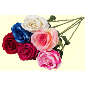 12PCS Artificial Flowers Silk Realistic Roses Fake Roses Bouquet Long Stem for Home Wedding Decoration Party Table Decoration Valentines Mother's Day (Mixed Color)