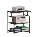 Unionly Large Rolling Printer Stand with Height Adjustable Shelf and Wheels, Black  22"W × 15"D × 24.8"H, 
