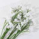 12pcs Fake Orchid Flowers Branches,21.7in Artificial Cymbidium Flower Stems for Table Centerpiece Wedding Vase Arrangements Office Home Decor (White)