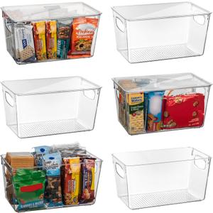 ClearSpace Plastic Pantry Organization and Storage Bins with Lids Perfect Kitchen Organization or Kitchen Storage Fridge Organizer, Refrigerator Organizer Bins, Cabinet Organizers