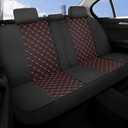 Aierxuan Truck Seat Covers for Chevy Silverado GMC Sierra Trail Boss Z71 Pickup 2007-2025 1500 2500HD 3500HD Crew Double Extended Cab Waterproof Leather (Full Set, Black-Red)