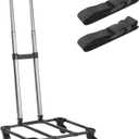 Rolling Carrier Cart with Telescopic Handle, Foldable Luggage Cart for Travel Bag, Universal Detachable Trolley with 360° Wheels & Adjustable Straps for Small Carriers Bag