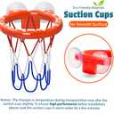 Bath Toys Bathtub Basketball Hoop for Toddler | Bath Toys for Kids with 4 Mold-Free Balls and Strong Suction Cups Basketball Hoop | Toddler Shower Toys and Fun Bathtub Toys for Boys and Girls