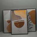 ARTKN Mid-Century Modern Wall Art 3 Piece Orange Abstract Framed Decor Minimalist Art Large Canvas Boho Wall Art for Living Room Bedroom Office Artwork(Orange, 16" X 24" X 3 pieces)