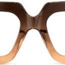 Zeelool Readers Thick Oversized Square Reading Eyeglasses for Women with Standard Anti-Reflective Coating Brandon VFP0306 (Tawny)