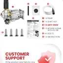 WOJET Pressure Washer Pump, 3/4" Shaft, 3400PSI 2.5GPM, Horizontal Power Washer Pump With Anti-seize, Self-Priming, Replacement Pressure Washer Pump Kit for Dewalt, Simpson, Craftsman, Honda, Generac