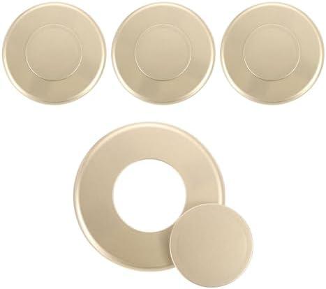 uxcell 3pcs Pipe Wall Covers 51mm/2" ID Round Self-Adhesive Wall Hole Cover Plate with Removable Snap-In Hole-Free Cover for Wall Wire Hole Air-Conditioning Dust Pipe Faucet, Gold