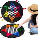 WinnerWhy 26 Inch Large Chinese Checkers Board Game with Checkerboard Mat, 60 Pieces and Storage Bag Fun Classic Strategy Family Board Game for Adults Indoor Outdoor Activity