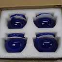 4 Sets African Violet Pots 4 Inch Self Watering Pot for Indoor Ceramic Self Watering Planter for Flower Lovers Ideal Plant Pot Thriving Flower Maintenance, Blue