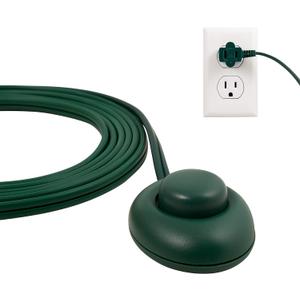 Philips Plug-in Footswitch, 9 Ft, 1-Outlet Flat Plug Extension Cord, Flat Extension Cord with Switch ON/Off, 2 Prong Extension Cord, 120V Long Extension Cord, 1 Pack, Green, 1 Pack, SPS1036GF/27