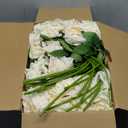 100 Pcs White Rose Artificial Flowers Bulk, Ivory Silk Fake Roses with Long Stem for Wedding Decoration, Bridal Bouquets, DIY Flower Wall, Party Table Centerpieces, Home Decor