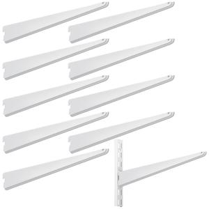 Yalikop 10 Pack Adjustable Shelf Brackets for Double Track System Closet Organization Heavy Duty Wire Shelf Brackets (White,12.5 Inches)