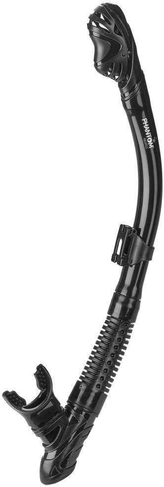 Phantom Aquatics Ultra Dry Snorkel | Adult Dry Top Easy-Breath Snorkel for Scuba Diving Freediving Snorkeling Swimming | with Comfortable Food-Grade Silicone Mouthpiece and Purge Valve