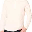 Men's Slim-Fit Long-Sleeve Henley Shirt (White), S