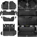 Floor Mats for 2016-2022 Honda Pilot 8 Passengers (No Elite Models), Cargo Mat with Backrest Mat All Weather Protection TPE Car Liner for Honda Pilot Door Sill Guards Accessories