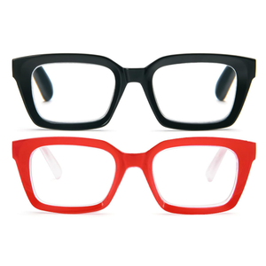 REAVEE 2 Pack Reading Glasses for Women Blue Light Blocking, Oversized Cute Square Fashion Computer Readers with Spring Hinge 2.0